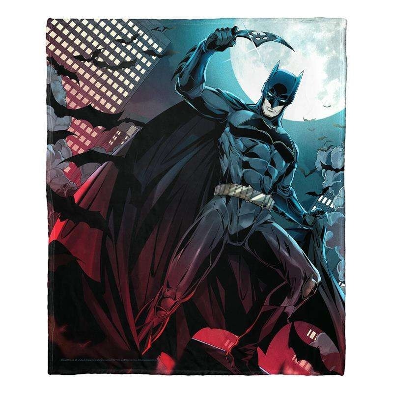 Warner Brothers DC Batman Stylized Batman Silk Touch Throw Blanket