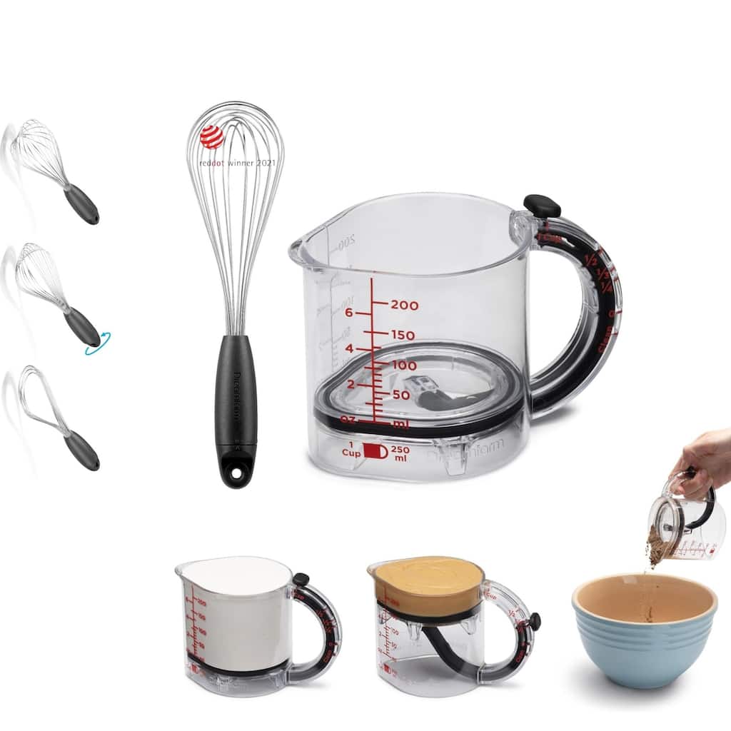 Dreamfarm Upcup Tritan Silicone Measuring Cup & Flisk Set, Dishwasher Safe