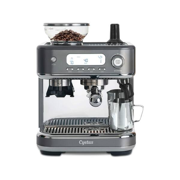 Cyetus Espresso Machine with Coffee Grinder and Milk Steam Wand Bed