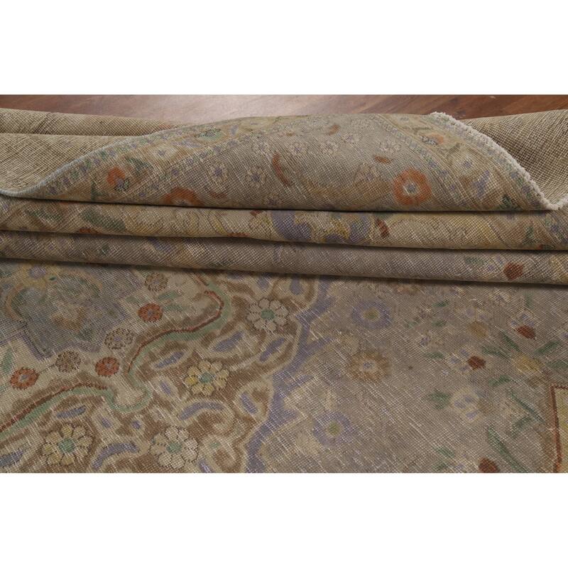 Tabriz Persian Vintage Area Rug Handmade Wool Carpet - 9'6" x 12'7"
