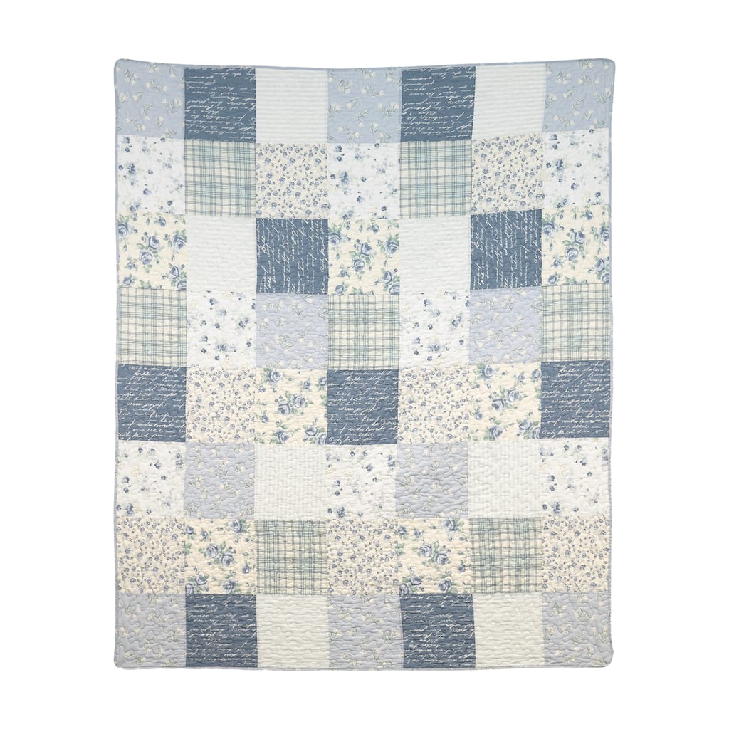Donna Sharp Blue Pastures Cotton Lap Quilt 36"x 48"
