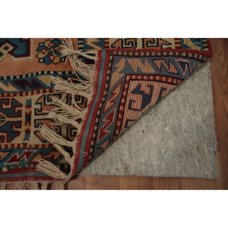 Hand Knotted Oriental 100% Wool Carpet Transitional Geometric Oranges & Rust Anatolian Area Rug - 6' 7'' X 3' 11''