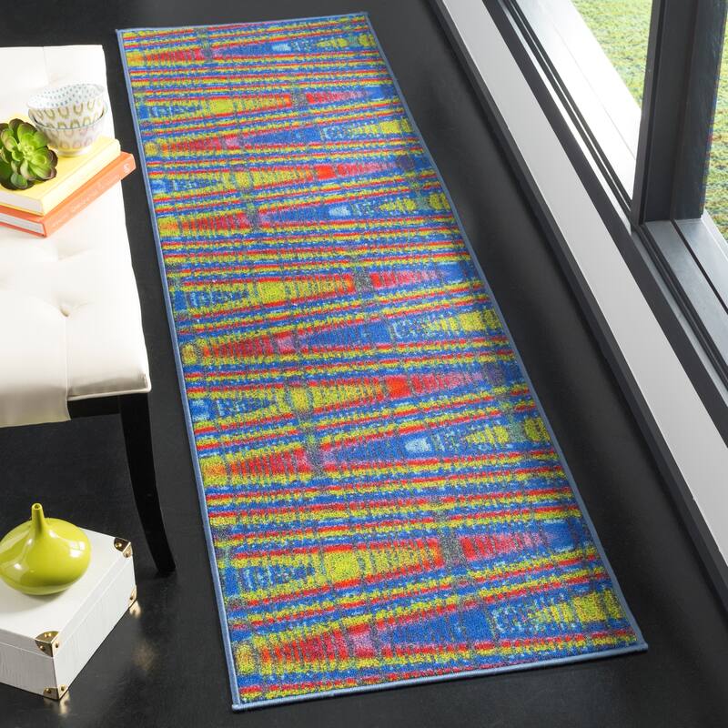SAFAVIEH Aztec Eulalia Boho Rug - 2'3" x 8' Runner - Blue/Multi - Runner