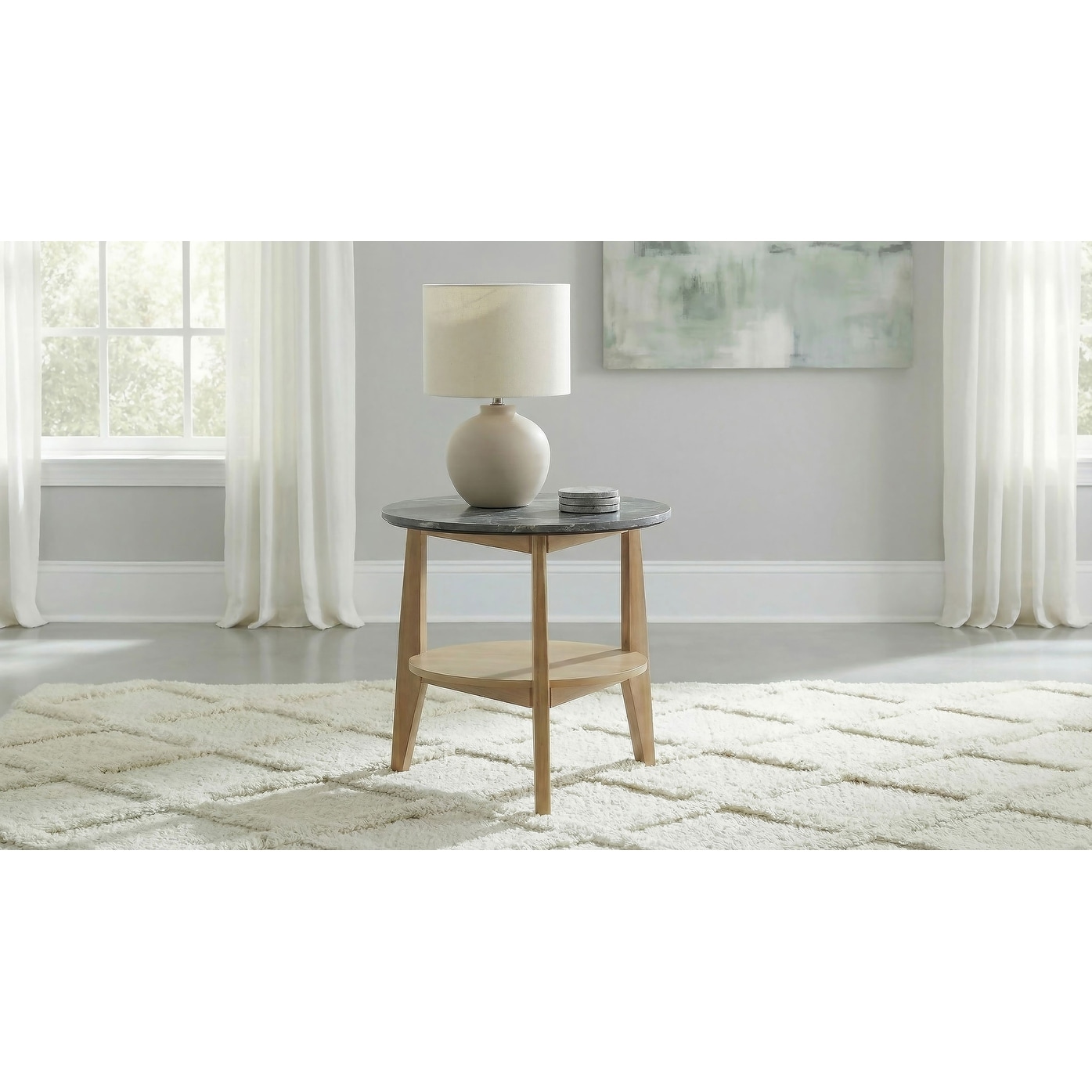 Bradley Round SmartTop End Side Table