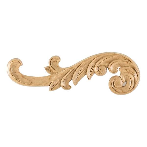 slide 1 of 1, Hardware Resources Left Onlay with Acanthus Styling, 3-1/4"H x Natural Maple