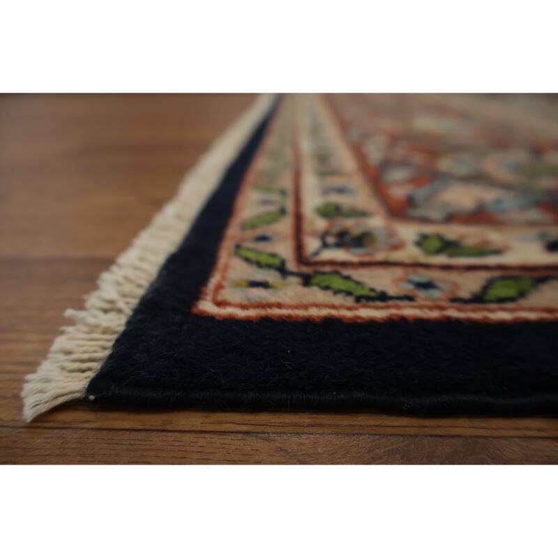 Hand Knotted Oriental 100% Wool Carpet Traditional Floral Navy Blue & Blues Bokhara Area Rug - 6' 3'' X 6' 2''