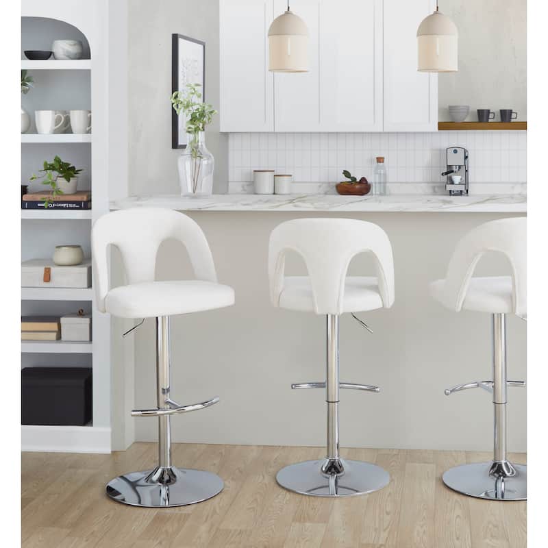 Ava Upholstered Adjustable Barstool - Set of 2