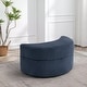 preview thumbnail 75 of 96, Upholstered Chenille Boucle Half Moon Storage Ottoman with Tray