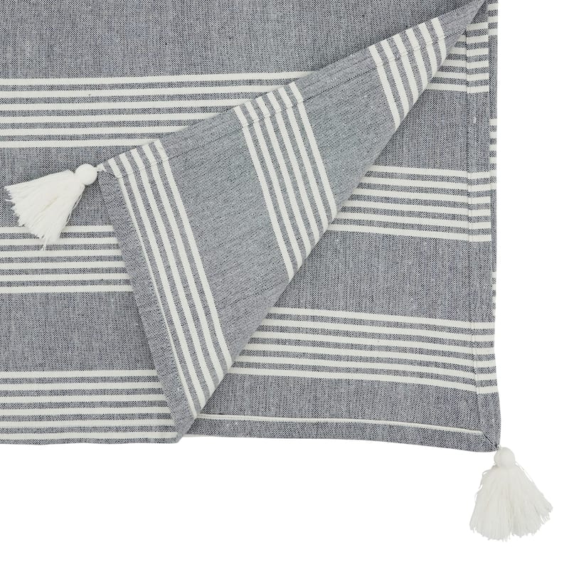 Stripe Design Tassel Table Runner - 16"x72"