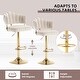 preview thumbnail 35 of 36, HOMEFUN Velvet Swivel Adjustable Height Scallop Bar Stools With Footrest(set of 2)