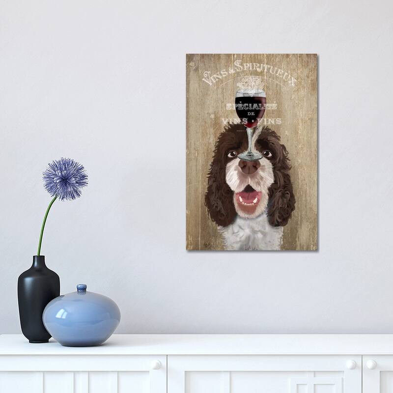 iCanvas "Dog Au Vin, Springer Spaniel" by Fab Funky Canvas Print - 18x12x1.5