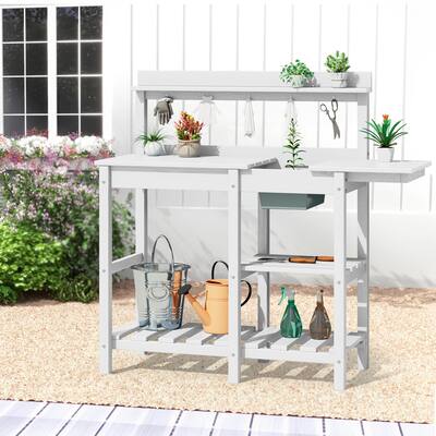 HDPE Patio Outdoor Potting Table, Versatile Gardening Planting Workbench