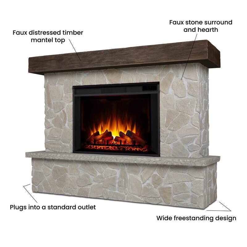 Odette Grand Electric Fireplace by Real Flame