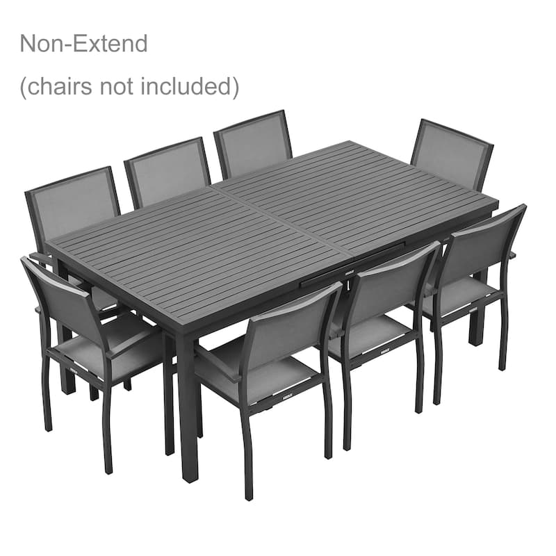 HIGOLD Heck Aluminum 1-Piece Extendable Patio Dining Table, Outdoor Furniture for 8