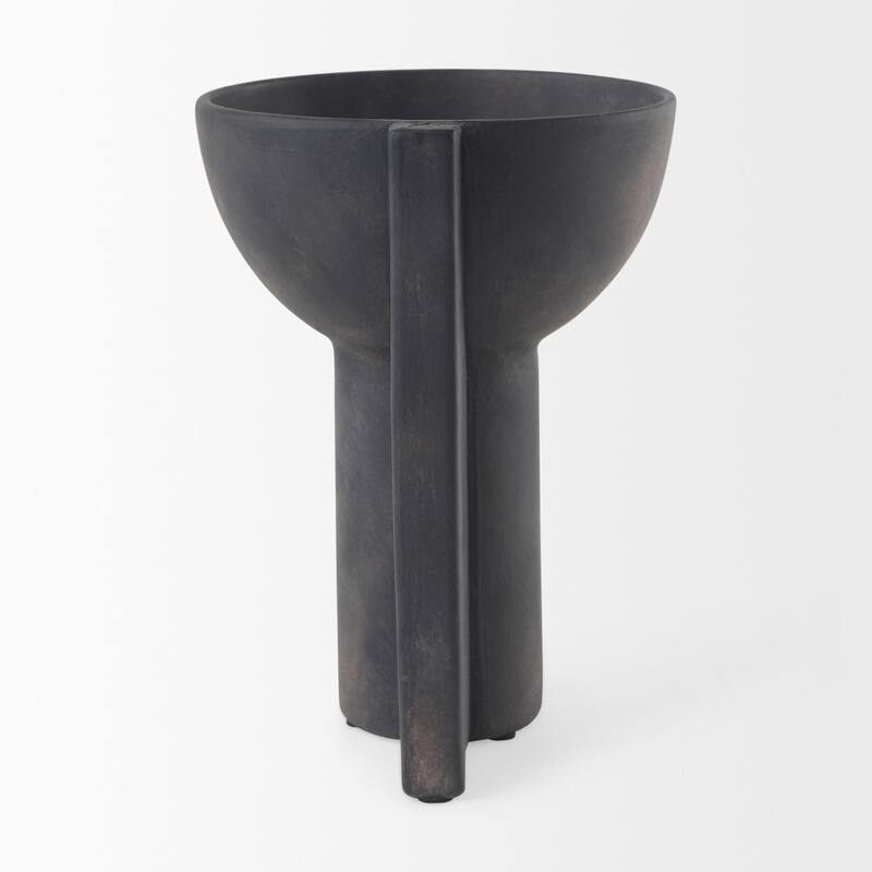 Sariah Black Ceramic Vase (11") - 9.1L x 8.3W x 10.8H