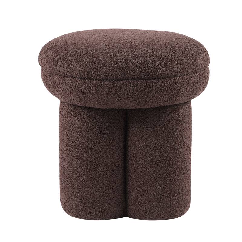 Furniture of America Ronan Modern 18-inch Mushroom Upholstered Ottoman