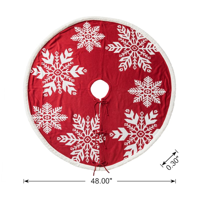 Glitzhome 48"D or 52"D Knitted Acrylic Christmas Tree Skirt