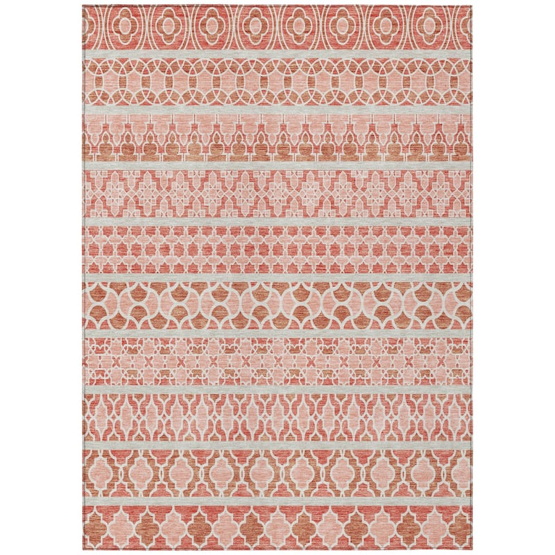 HomeRoots Quatrefoil Transitional Rectangle Outdoor Rug