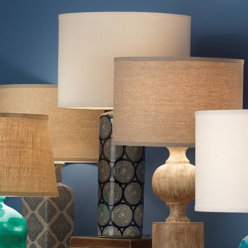Jamie Young Neva Ceramic Table Lamp with Linen Shade