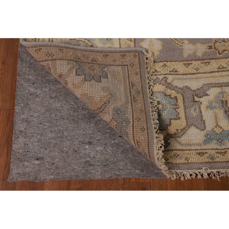 Gray Oushak Oriental Area Rug Hand-Knotted Wool Carpet - 7'6" x 10'6"