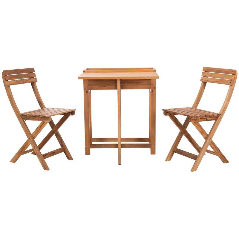 SAFAVIEH Outdoor Lisbeth Flower Shelf 3-Piece Bistro Set - 25Wx25Dx30H