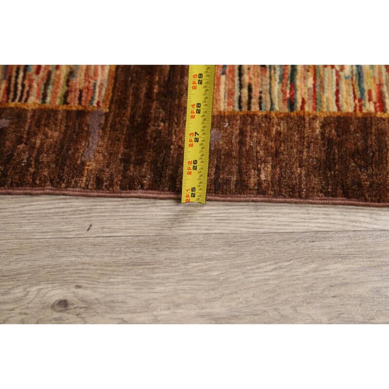 Checkered Gabbeh Kashkoli Oriental Wool Area Rug Handmade Carpet - 5'5" x 9'1"