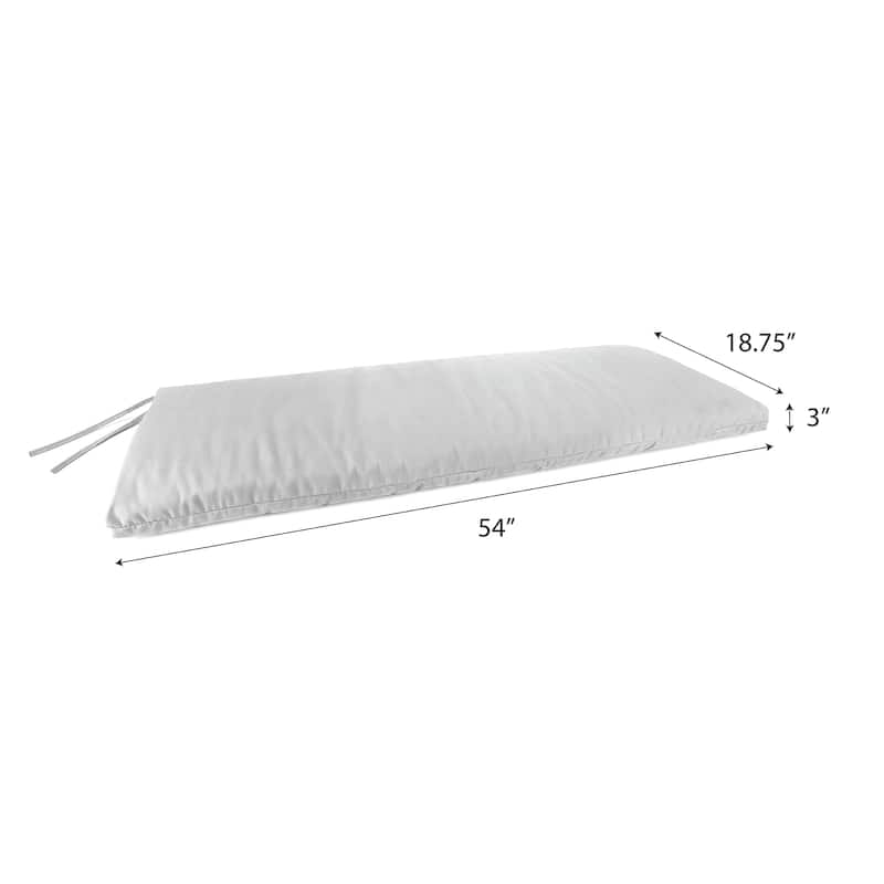 54" x 19" Outdoor Bench Cushion with Ties - 18.5'' L x 54'' W x 3'' H