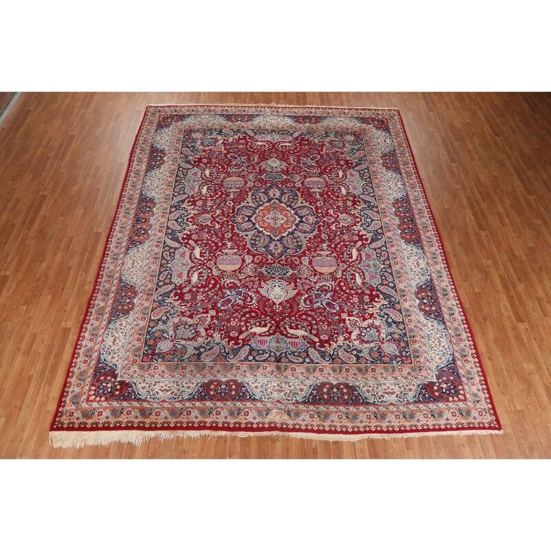 Traditional Kashmar Persian Wool Area Rug Handmade Living Room Carpet ...