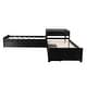 preview thumbnail 27 of 25, Double Twin Pine L-shaped Platform Bed with Convertible Trundle, Drawers, Built-in Desk