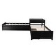 preview thumbnail 18 of 25, L-shaped Twin Size Platform Bed with Trundle and Drawers Linked with Built-in Desk, White
