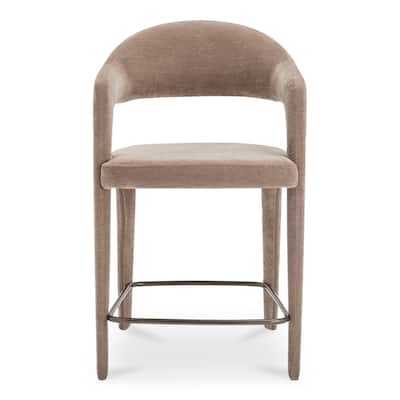 NADAAL STUDIOS Bryn, Upholstered Counter Stool with Open Barrel Back - 23.6"W x23.3"D x39"H