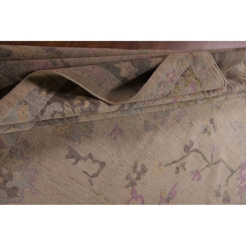 Vegetable Dye Oushak Turkish Large Area Rug Hand-Knotted Wool Carpet - 10'0" x 13'11"