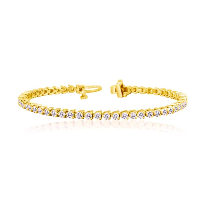 Auriya 2 carat TW Diamond Tennis Bracelet 14k Gold - 7-inch - Yellow