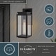 preview thumbnail 2 of 7, VAXCEL Uptown 1-Light Matte Black Transitional Outdoor Wall Sconce made of Durable Metal, Clear Glass Shade, LED Compatible
