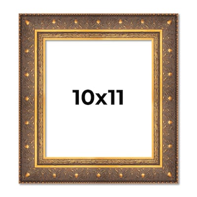 10x11 Frame Vintage Gold Solid Wood Picture Frame | 2.5 Inch Moulding