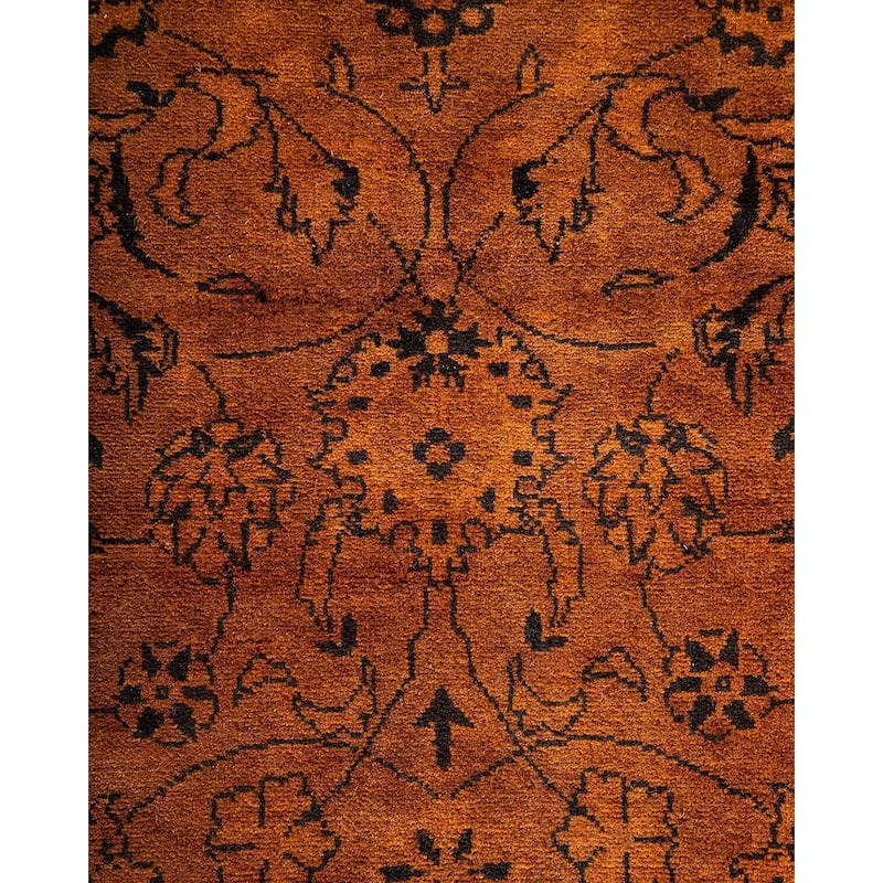 Overton Hand Knotted Wool Vintage Inspired Modern Contemporary Overdyed Gold Runner Rug - 2' 8" x 21' 3"