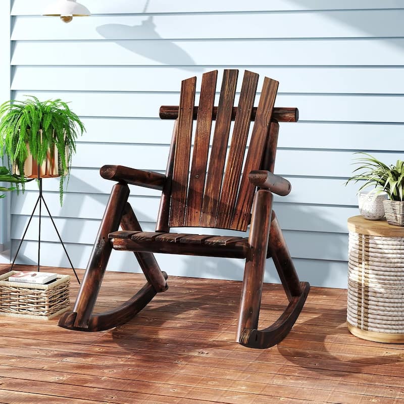 1 /2 PCS Outdoor Wooden Rocking Chair Adirondack Porch Rocker