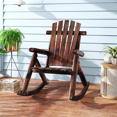 1 /2 PCS Outdoor Wooden Rocking Chair Adirondack Porch Rocker