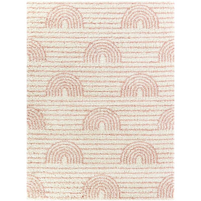Mod-Tod Hailey Kids Rainbow Print Shag Berber Area Rug