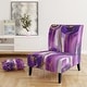 preview thumbnail 30 of 101, Designart "Mettalic Indigo And Gold II" Upholstered Abstract Accent Chair - Glam Arm Chair For Living Room Slipper Chair - Purple & Gold