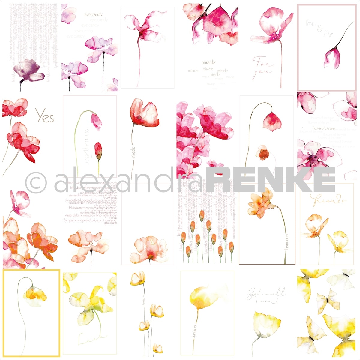 Alexandra Renke Midori Basic Design Paper 12/"X12/"-Glasses With Pattern