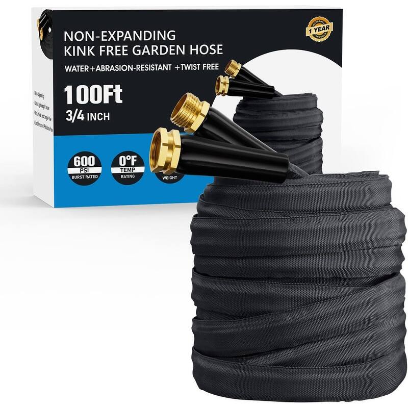50ft Lightweight Non-Expanding Garden Hose – Anti-Kink & Lead-Free