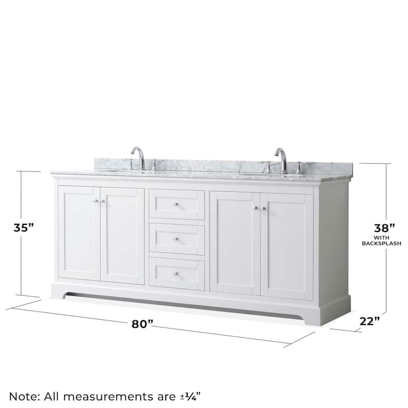 Wyndham Collection Avery 80" Free Standing Double Basin Vanity Set
