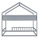 preview thumbnail 4 of 16, Wooden Full Size House Bed with Storage Shelf,Kids Bed with Fence and Roof