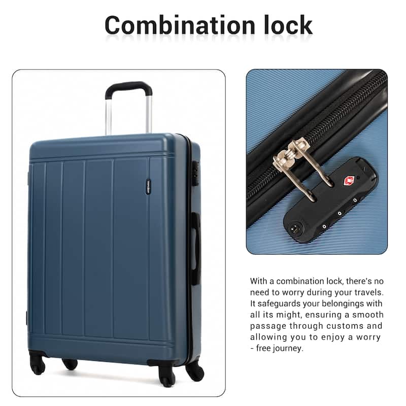 9-Piece Set ABS+PC Hardshell Carry on Luggage Set with bags