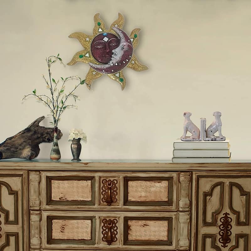 Q-Max Mosaic Sun and Moon Wall Decor