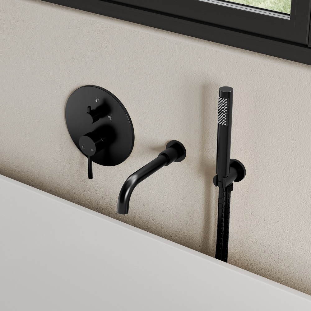 Wall-Mount Tub and Handheld Shower Faucet Set