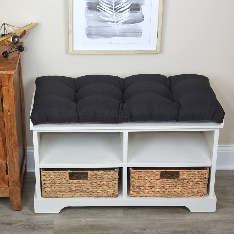 Klear Vu Non-Slip Gripper Bench Cushion - 33 x 14 - Midnight