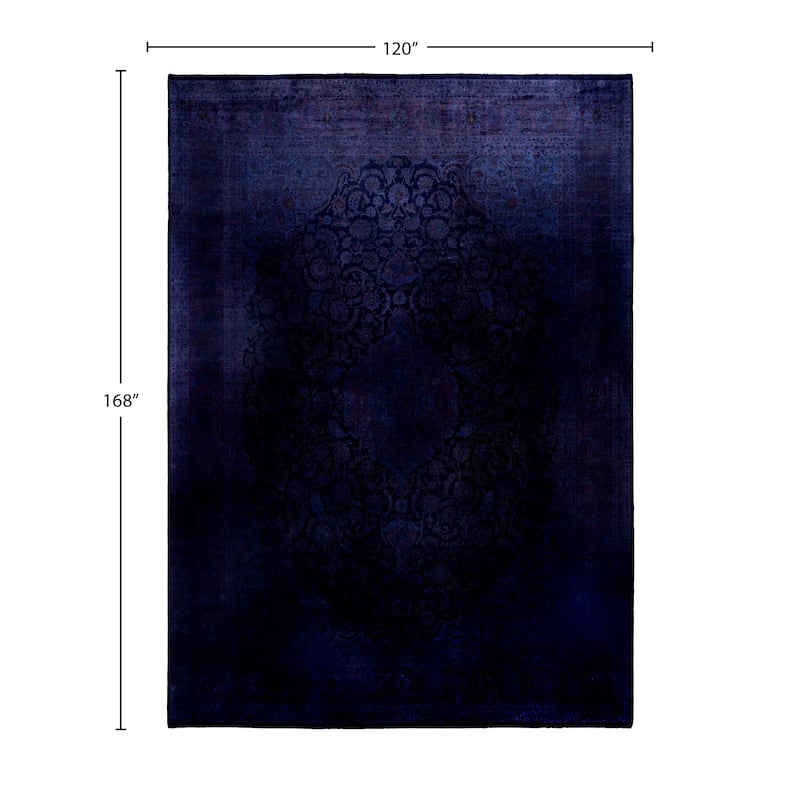 Overdyed One-of-a-Kind Hand-Knotted Area Rug - Purple - 10' 0" x 14' 0"