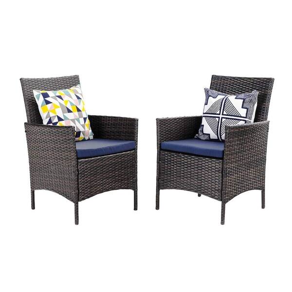 Shop Phi Villa 2 Pieces Patio Garden Rattan Chair Set Outdoor Modern High Grade Pe Rattan Wicker Crescent Armchair Overstock 32313576